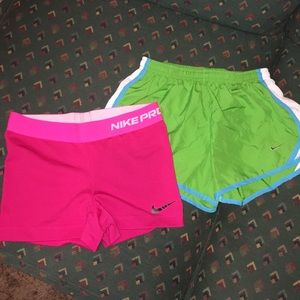Nike shorts 2 pairs small and child’s medium